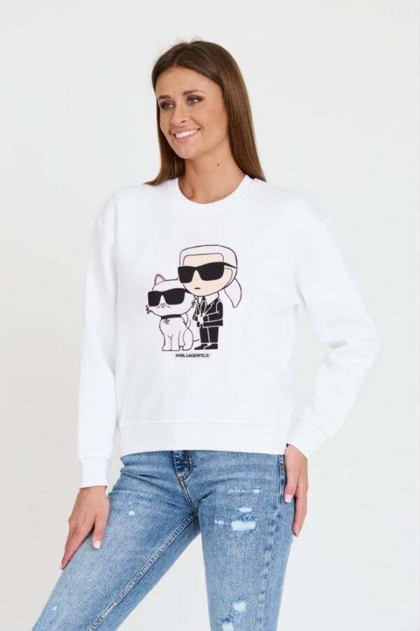 KARL LAGERFELD Biała bluza damska Ikonik 2.0
