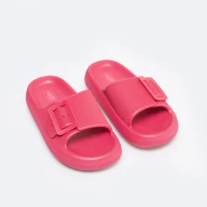 Klapki damskie z ozdobną klamrą różowe RR274A583 602