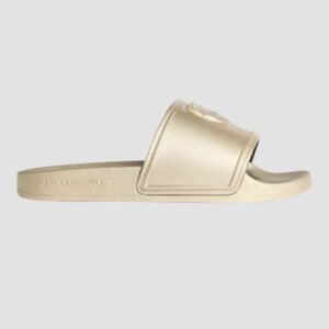 KARL LAGERFELD Złote klapki damskie KONDO 2.0 Karl NFT Relief