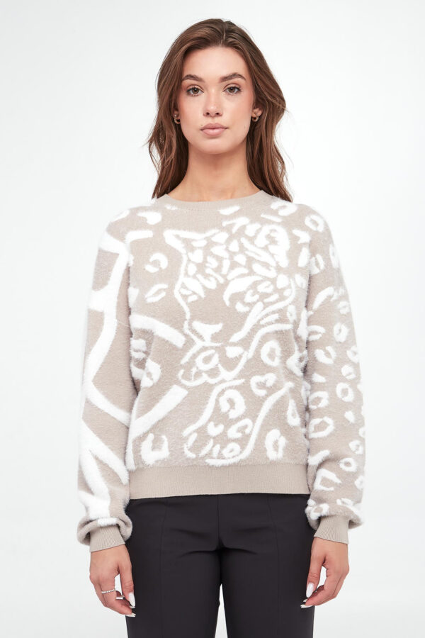 Sweter damski ze zwierzęcym wzorem SPORTA