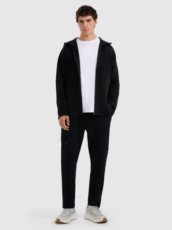 4F Bluza dresowa rozpinana z kapturem męska - czarna