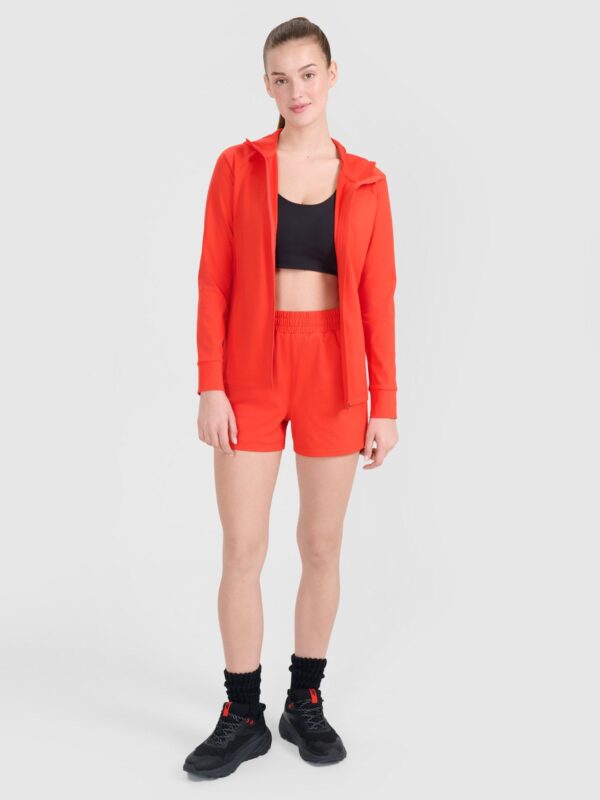 4F Bluza treningowa regular szybkoschnąca damska - czerwona