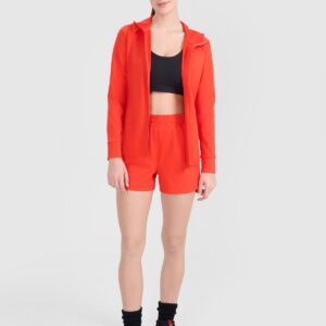 4F Bluza treningowa regular szybkoschnąca damska - czerwona
