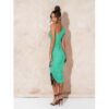 Dopasowana sukienka na jedno ramię DAYA - miętowa