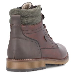 Skórzane wodoodporne trzewiki buty męskie ocieplane brązowe Rieker F4544