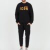 DSQUARED2 Czarna męska bluza Icon Blur Cool Fit Crewneck