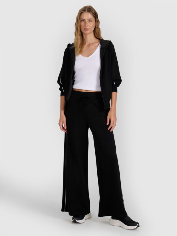 4F Bluza dresowa rozpinana z kapturem damska - czarna