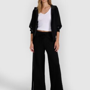 4F Bluza dresowa rozpinana z kapturem damska - czarna