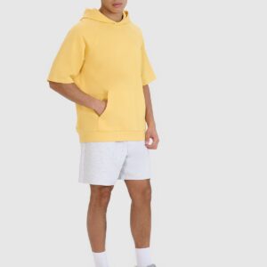 4F Bluza dresowa z krótkim rękawem z kapturem męska - żółta