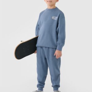 4F Bluza dresowa nierozpinana bez kaptura chłopięca - granatowa 164 (13-14 lat)