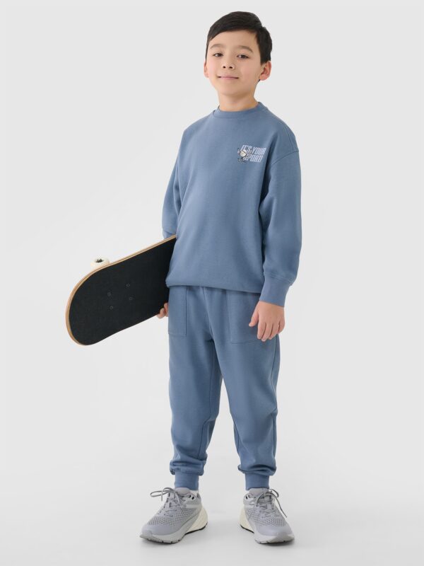 4F Bluza dresowa nierozpinana bez kaptura chłopięca - granatowa 164 (13-14 lat)