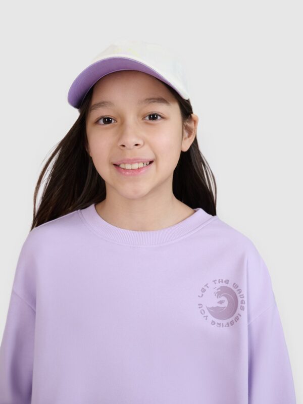 4F Bluza dresowa nierozpinana bez kaptura dziewczęca - fioletowa 164 (13-14 lat)