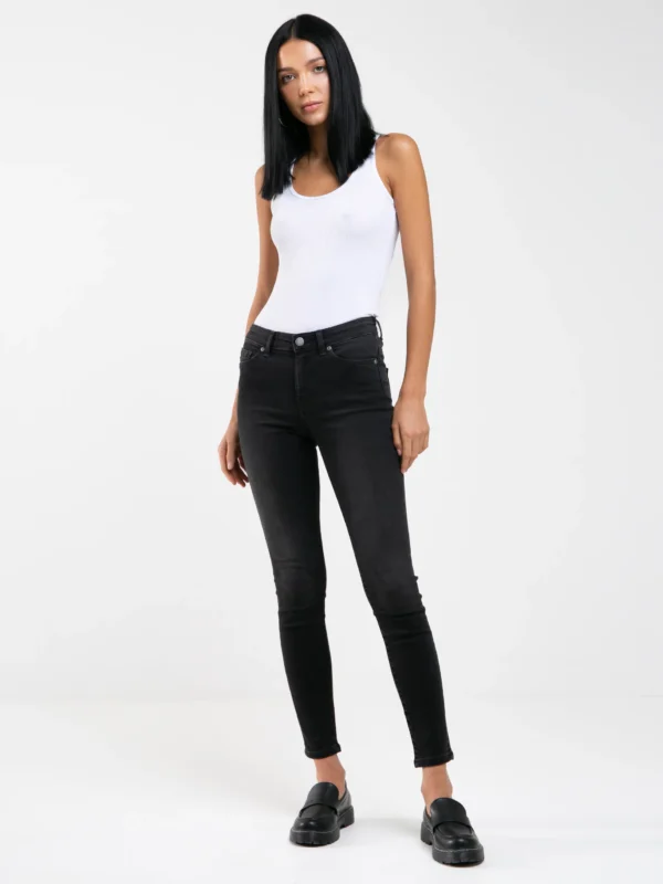 Jeansy damskie skinny z przetarciami czarne Adela 961