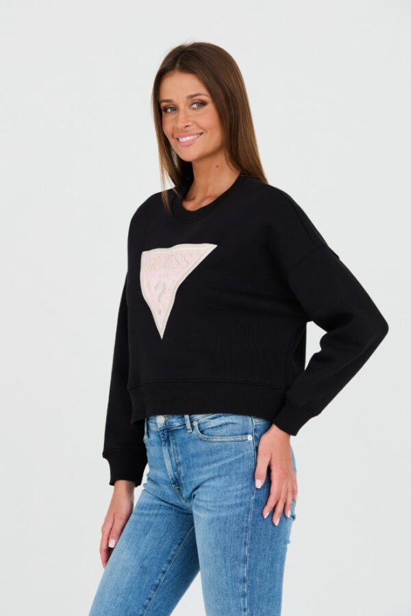 GUESS Czarna damska krótka bluza