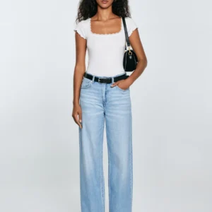 595f451ed694e48775b4fed32006ce9baaa717c4 Jeansy damskie z szeroką nogawką niebieskie Atrea 195