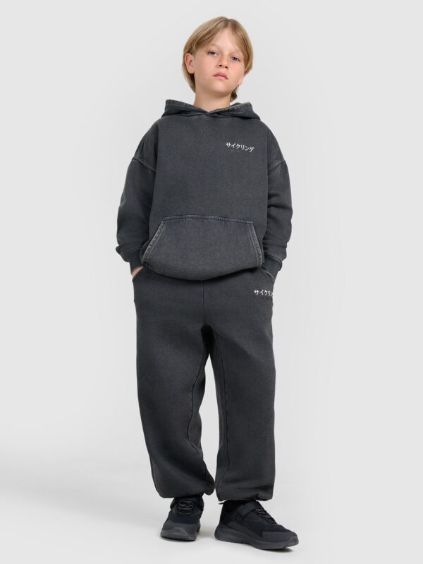 4F Bluza dresowa nierozpinana z kapturem chłopięca - szara 152 (11-12 lat)