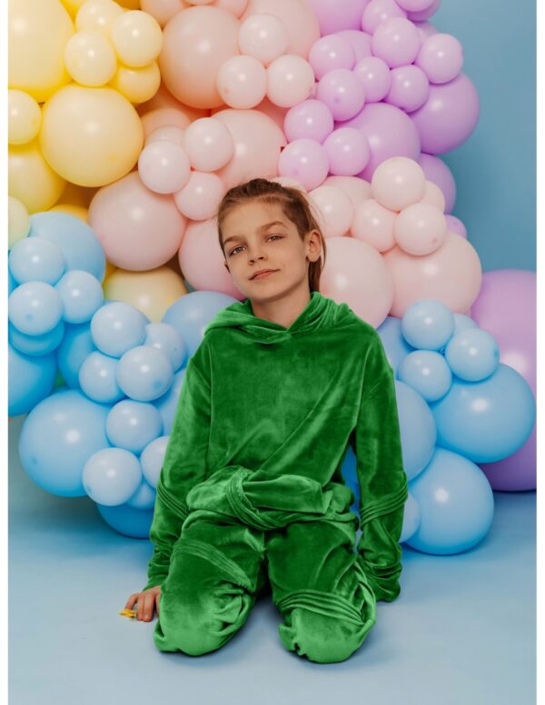 Welurowy dres dziecięcy WINKI - zielony