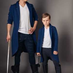 Płaszcz REVOLTER granat Komplet Tata/Dziecko