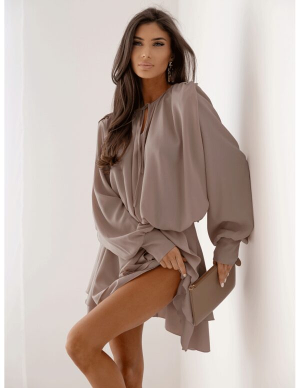 5bc61d9d5a80950b75d51a16cb2e844067d19180 Rozkloszowana sukienka mini CLEO - mocha mousse