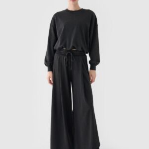 4F Bluza dresowa nierozpinana bez kaptura damska - czarna