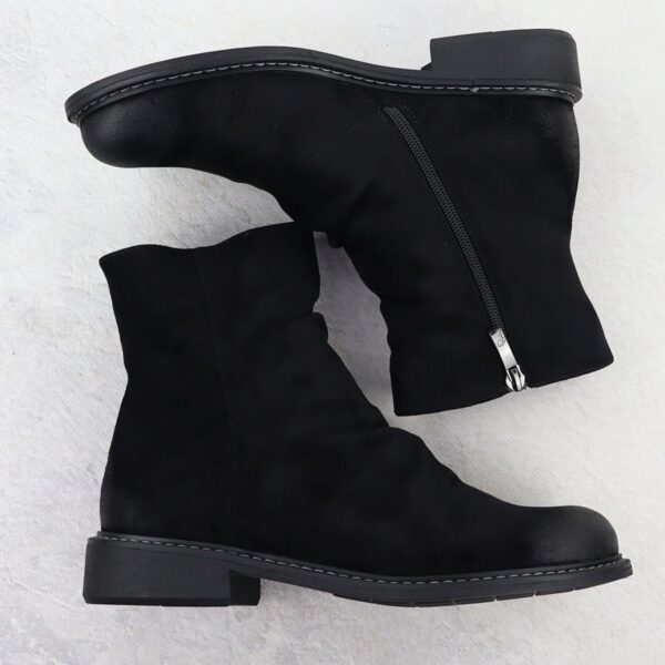 Botki zamszowe damskie marszczone czarne Potocki Z25-SZ12716