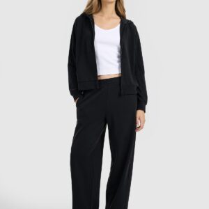 4F Bluza dresowa rozpinana z modalem damska - czarna