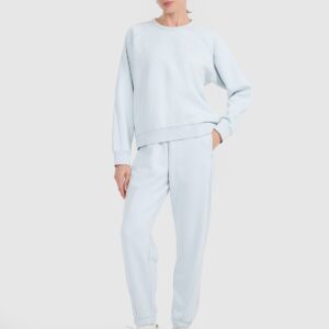 4F Bluza dresowa nierozpinana bez kaptura damska - niebieska