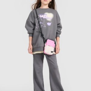 4F Bluza dresowa oversize nierozpinana bez kaptura dziewczęca - szara 158 (12-13 lat)