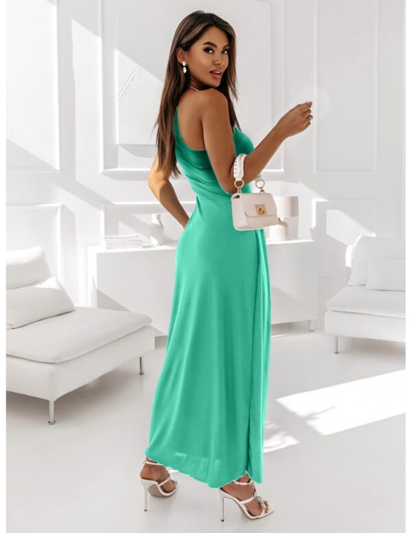 Sukienka maxi na jedno ramię BLANKA - miętowa