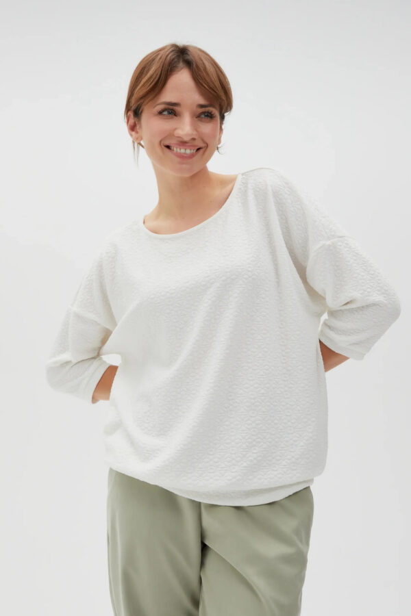 614372c8eb14685b09c271c1665af1111bc7cb95 Błuzka z rękawami 3/4 biała