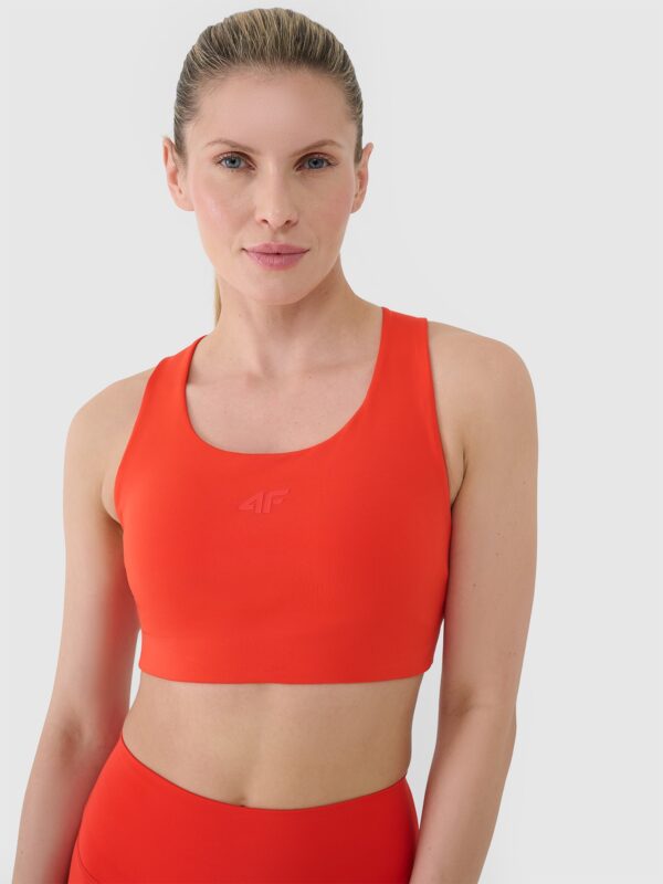 4F Biustonosz treningowy z niskim wsparciem damski - czerwony