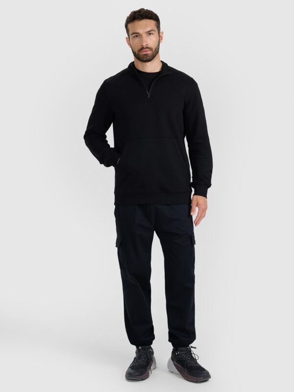 4F Bluza dresowa nierozpinana bez kaptura męska - czarna