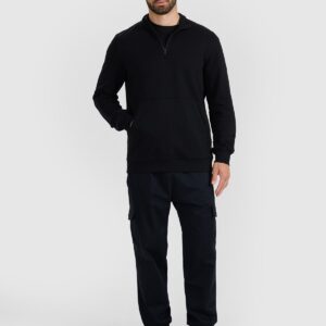 4F Bluza dresowa nierozpinana bez kaptura męska - czarna