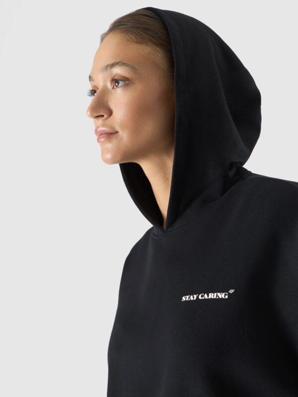 4F Bluza dresowa nierozpinana z kapturem damska - czarna