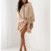 Rozkloszowana sukienka mini CLEO - beżowa