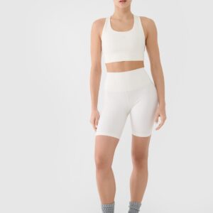 4F Biustonosz treningowy z niskim wsparciem damski - biały