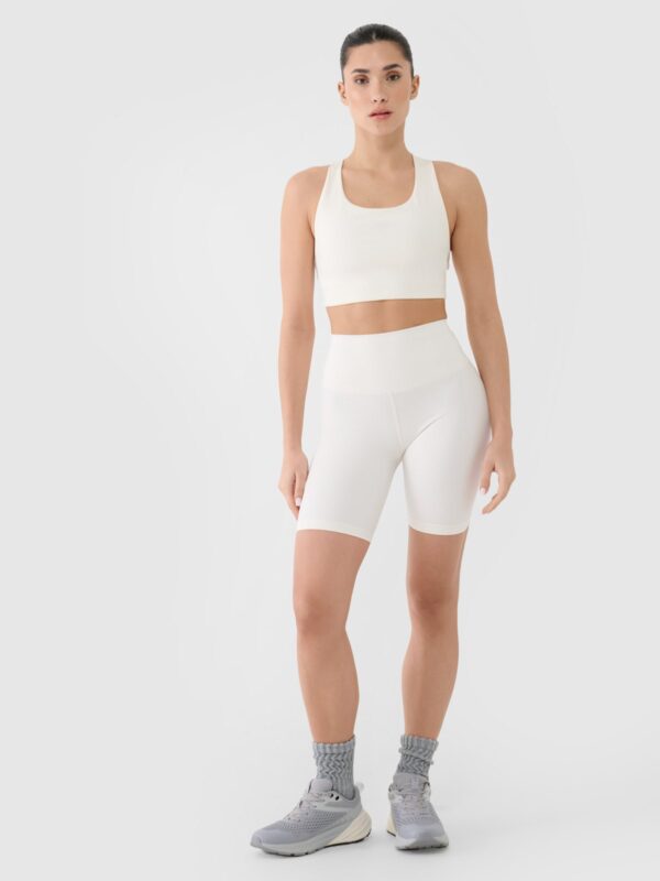 4F Biustonosz treningowy z niskim wsparciem damski - biały