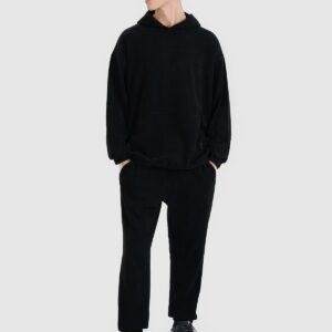 4F Bluza dresowa nierozpinana z kapturem męska - czarna