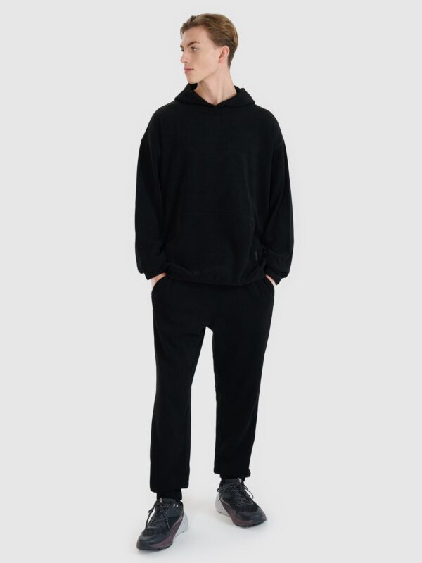 4F Bluza dresowa nierozpinana z kapturem męska - czarna