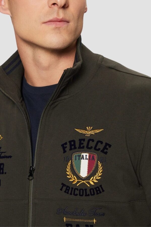 AERONAUTICA MILITARE Szarozielona bluza męska Color-block