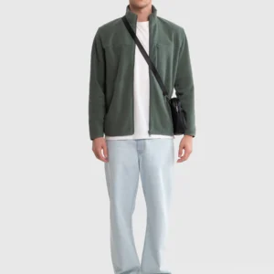 Bluza męska polarowa rozpinana khaki Malkom 303