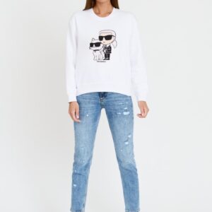 KARL LAGERFELD Biała bluza damska Ikonik 2.0