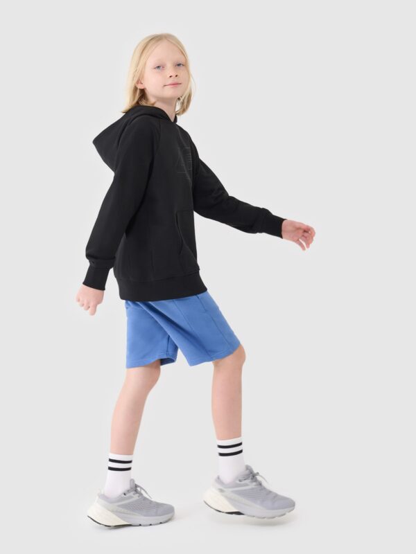 4F Bluza dresowa nierozpinana z kapturem chłopięca - czarna 122 (6-7 lat)