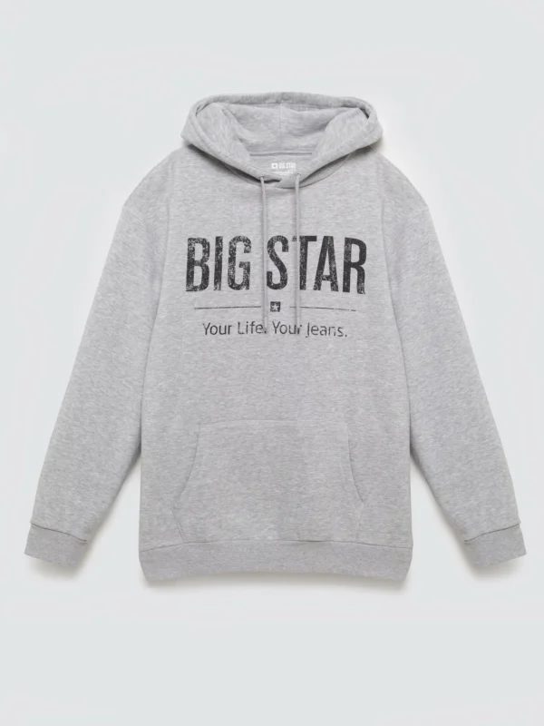 Bluza męska z kapturem z logo BIG STAR szara Ashlyno 901