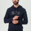 EMPORIO ARMANI Granatowa męska bluza z kapturem i logo