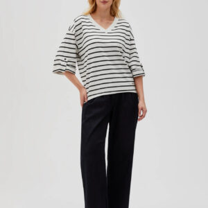 Bluza oversize w paski biało-czarna