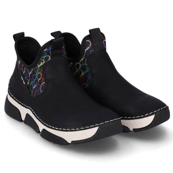 Komfortowe botki damskie wsuwane czarne Rieker 45957-00