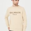 BALMAIN Beżowa męska bluza Printed Sweatshirt
