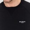 BALMAIN Czarna bluza męska z małym aksamitnym logo
