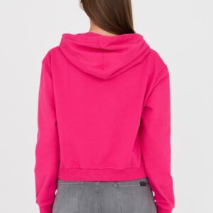 MOSCHINO Różowa damska bluza z kapturem i lampasami